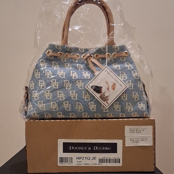 Dooney & Bourke Handbags - Dooney & Bourke Blue and Tan Shoulder Bag